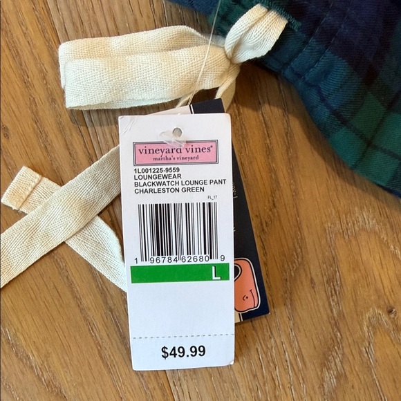 Vineyard Vines Navy and Green Plaid Lounge Pants - Picture 2 of 3